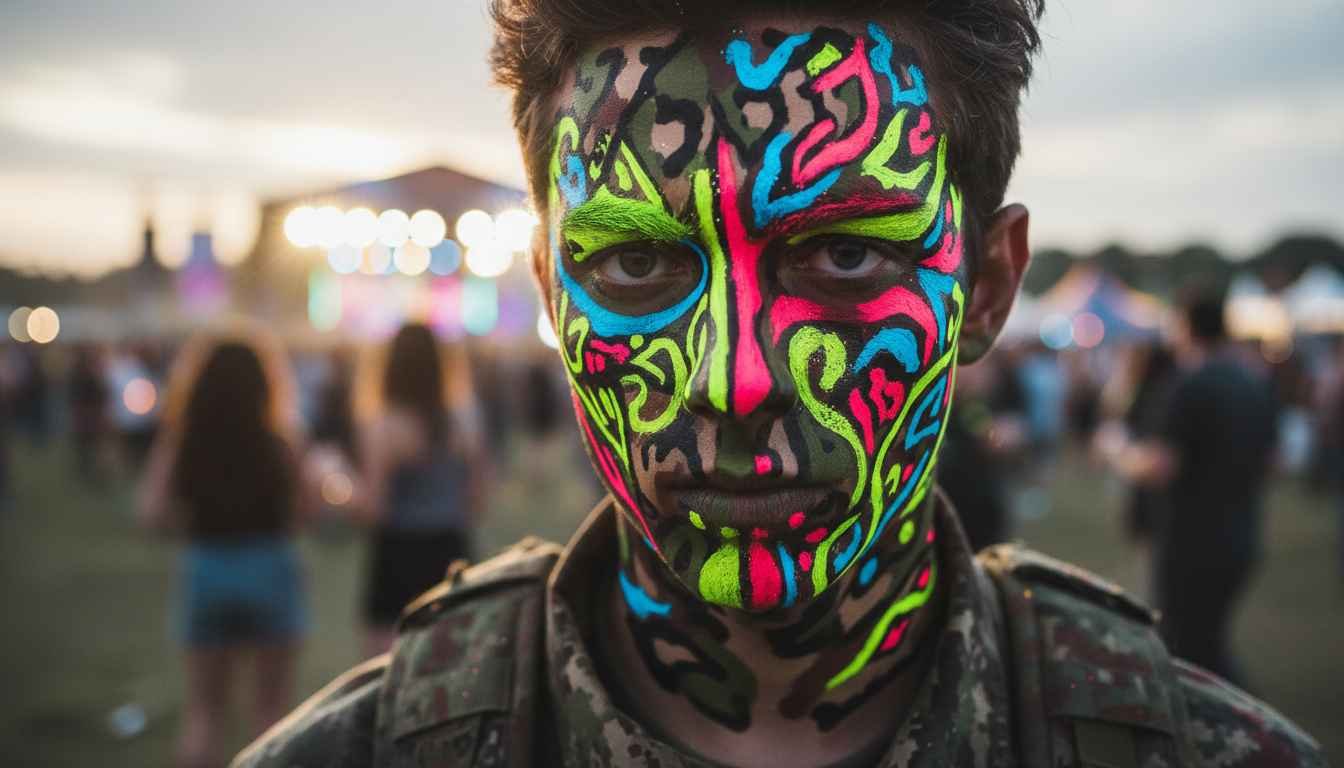 camo face painting