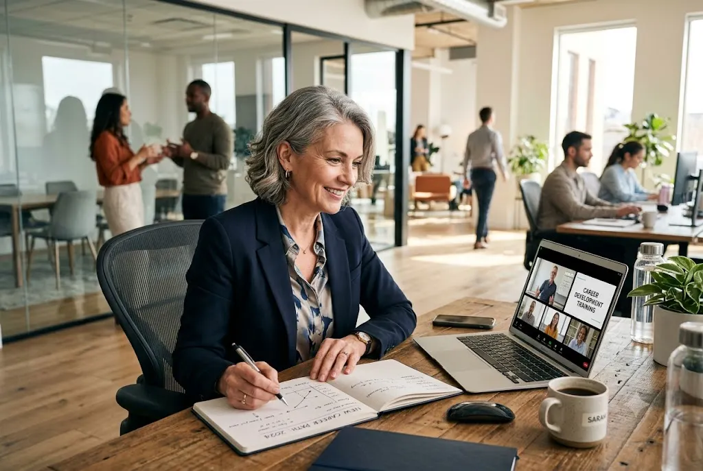 Professional exploring careers after 50 while preparing for a successful career transition.